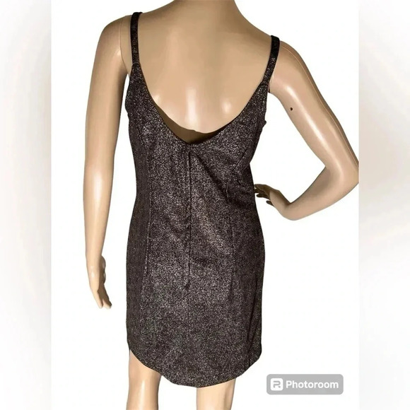 Gunne Sax Jessica McClintock Vintage Cocoa Metallic Shimmer Cocktail Size 7/8 - Picture 3 of 10